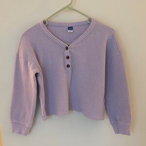 Old Navy Lavender Waffle Knit Long Sleeve Top
